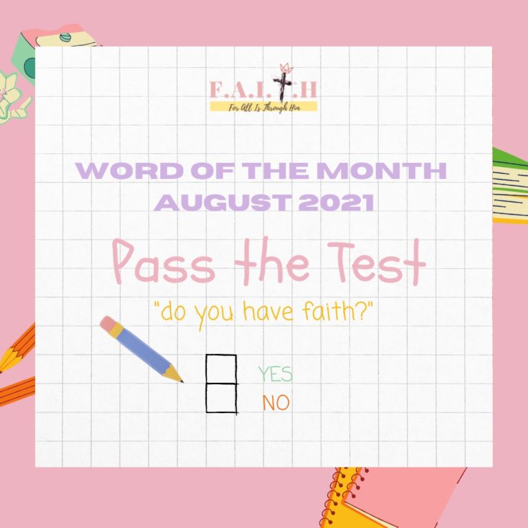 WORD OF THE MONTH: PASS THE TEST