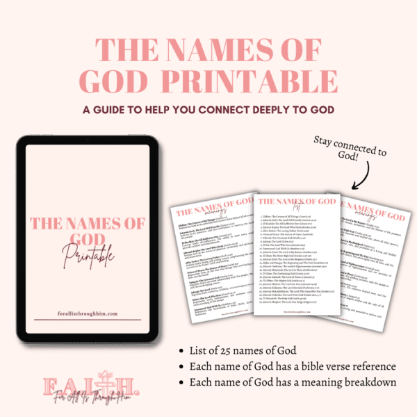 THE POWERFUL NAMES OF GOD | Free Printable - For All Is Through Him